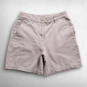 Lauren Ralph Lauren Chino Shorts Women 4 Beige Twill Flat Front Pockets Zip